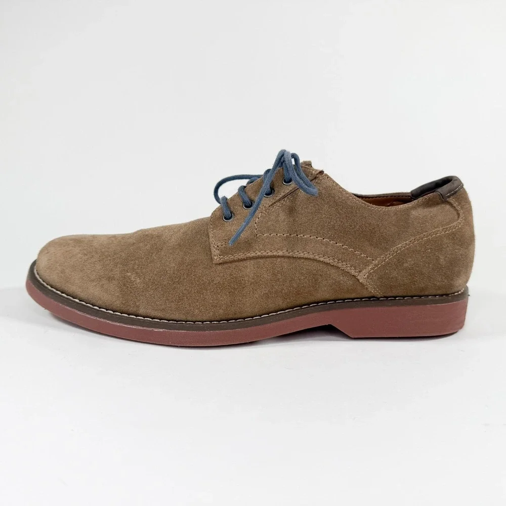 Crown & Ivy Leather Suede Oxford Shoes Men 8.5M Tan Derby Lace Up NWOT‎
